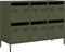 vidaXL - Dressoir - 101,5x39x73,5 - cm - koudgewalst - staal - olijfgroen