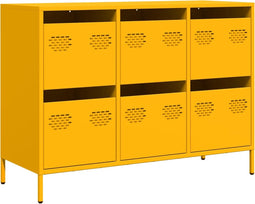 vidaXL - Dressoir - 101,5x39x73,5 - cm - koudgewalst - staal - mosterdgeel