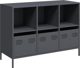 vidaXL - Dressoir - 101,5x39x73,5 - cm - koudgewalst - staal - antracietkleurig