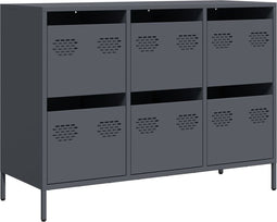vidaXL - Dressoir - 101,5x39x73,5 - cm - koudgewalst - staal - antracietkleurig