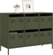 vidaXL - Dressoir - 101,5x39x73,5 - cm - koudgewalst - staal - olijfgroen