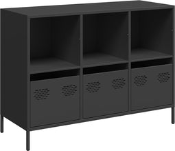 vidaXL - Dressoir - 101,5x39x73,5 - cm - koudgewalst - staal - zwart