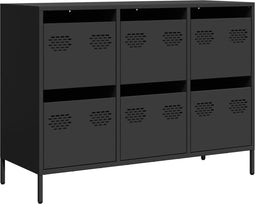 vidaXL - Dressoir - 101,5x39x73,5 - cm - koudgewalst - staal - zwart