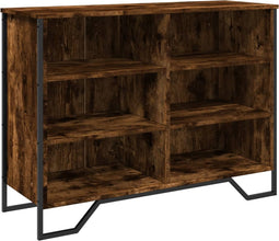 vidaXL - Dressoir - 101x35,5x74,5 - cm - bewerkt - hout - gerookt - eikenkleurig