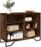 vidaXL - Dressoir - 101x35,5x74,5 - cm - bewerkt - hout - gerookt - eikenkleurig