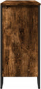 vidaXL - Dressoir - 101x35,5x74,5 - cm - bewerkt - hout - gerookt - eikenkleurig