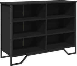 vidaXL - Dressoir - 101x35,5x74,5 - cm - bewerkt - hout - zwart