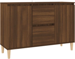 vidaXL - Dressoir - 101x35x70 - cm - bewerkt - hout - bruin - eikenkleur