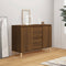 vidaXL - Dressoir - 101x35x70 - cm - bewerkt - hout - bruin - eikenkleur