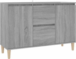 vidaXL - Dressoir - 101x35x70 - cm - bewerkt - hout - grijs - sonoma - eikenkleurig