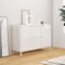 vidaXL - Dressoir - 101x35x70 - cm - bewerkt - hout - hoogglans - wit