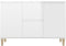 vidaXL - Dressoir - 101x35x70 - cm - bewerkt - hout - hoogglans - wit