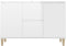 vidaXL - Dressoir - 101x35x70 - cm - bewerkt - hout - hoogglans - wit