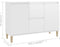 vidaXL - Dressoir - 101x35x70 - cm - bewerkt - hout - hoogglans - wit