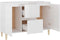 vidaXL - Dressoir - 101x35x70 - cm - bewerkt - hout - hoogglans - wit