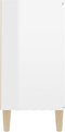 vidaXL - Dressoir - 101x35x70 - cm - bewerkt - hout - hoogglans - wit