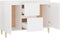 vidaXL - Dressoir - 101x35x70 - cm - bewerkt - hout - wit