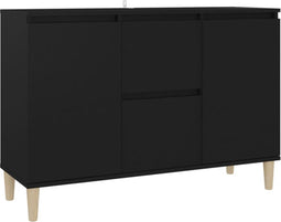 vidaXL - Dressoir - 101x35x70 - cm - bewerkt - hout - zwart
