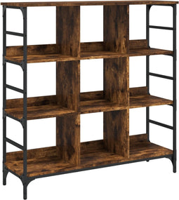 vidaXL - Dressoir - 102x32x103,5 - cm - bewerkt - hout - gerookt - eikenkleurig