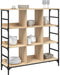 vidaXL - Dressoir - 102x32x73,5 - cm - bewerkt - hout - bruin - eikenkleur