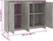 vidaXL - Dressoir - 102x33x75 - cm - bewerkt - hout - betongrijs