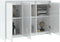 vidaXL - Dressoir - 102x33x75 - cm - bewerkt - hout - hoogglans - wit