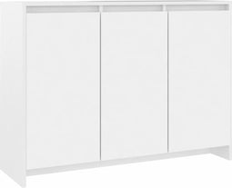 vidaXL - Dressoir - 102x33x75 - cm - bewerkt - hout - wit
