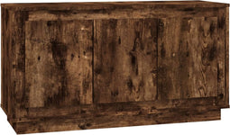 vidaXL - Dressoir - 102x35x55 - cm - bewerkt - hout - gerookt - eikenkleurig