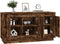 vidaXL - Dressoir - 102x35x55 - cm - bewerkt - hout - gerookt - eikenkleurig