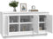 vidaXL - Dressoir - 102x35x55 - cm - bewerkt - hout - wit