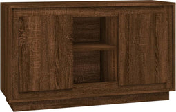 vidaXL - Dressoir - 102x35x60 - cm - bewerkt - hout - bruin - eikenkleur