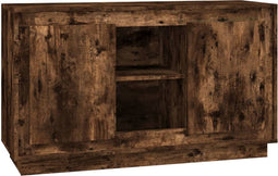 vidaXL - Dressoir - 102x35x60 - cm - bewerkt - hout - gerookt - eikenkleurig