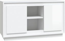 vidaXL - Dressoir - 102x35x60 - cm - bewerkt - hout - hoogglans - wit