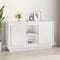 vidaXL - Dressoir - 102x35x60 - cm - bewerkt - hout - hoogglans - wit