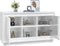 vidaXL - Dressoir - 102x35x60 - cm - bewerkt - hout - hoogglans - wit