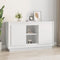 vidaXL - Dressoir - 102x35x60 - cm - bewerkt - hout - wit