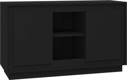 vidaXL - Dressoir - 102x35x60 - cm - bewerkt - hout - zwart