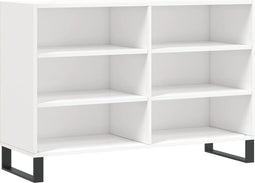 vidaXL - Dressoir - 103,5x35x70 - cm - bewerkt - hout - hoogglans - wit
