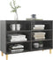 vidaXL - Dressoir - 103,5x35x70 - cm - bewerkt - hout - hoogglans - grijs
