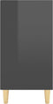 vidaXL - Dressoir - 103,5x35x70 - cm - bewerkt - hout - hoogglans - grijs