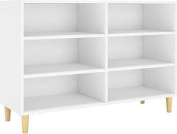 vidaXL - Dressoir - 103,5x35x70 - cm - bewerkt - hout - wit