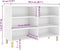 vidaXL - Dressoir - 103,5x35x70 - cm - bewerkt - hout - wit