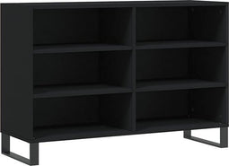 vidaXL - Dressoir - 103,5x35x70 - cm - bewerkt - hout - zwart