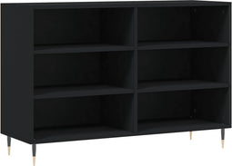 vidaXL - Dressoir - 103,5x35x70 - cm - bewerkt - hout - zwart