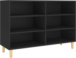 vidaXL - Dressoir - 103,5x35x70 - cm - bewerkt - hout - zwart