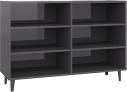 vidaXL - Dressoir - 103,5x35x70 - cm - spaanplaat - hoogglans - grijs