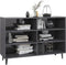 vidaXL - Dressoir - 103,5x35x70 - cm - spaanplaat - hoogglans - grijs