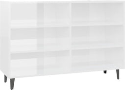 vidaXL - Dressoir - 103,5x35x70 - cm - spaanplaat - hoogglans - wit