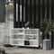 vidaXL - Dressoir - 103,5x35x70 - cm - spaanplaat - hoogglans - wit