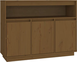 vidaXL - Dressoir - 104,5x34x80 - cm - massief - grenenhout - honingbruin